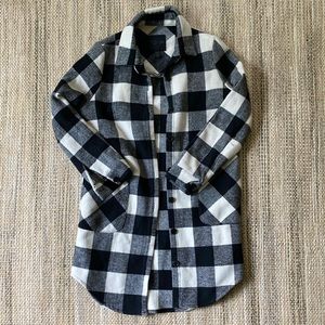 RD Style Evereve black & white checkered plaid shacket small